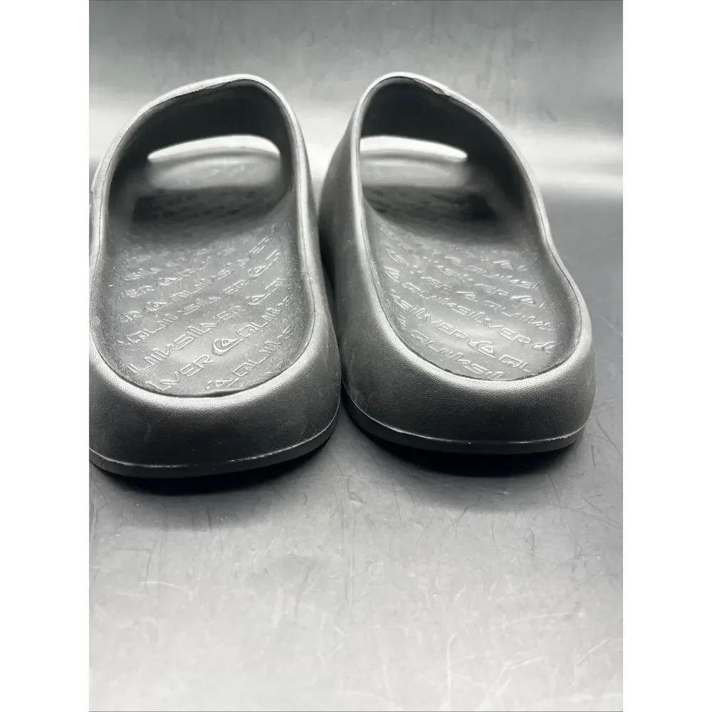 QUIKSILVER Men Sz 12 Slides Flip Flops Sandals Shoes Black